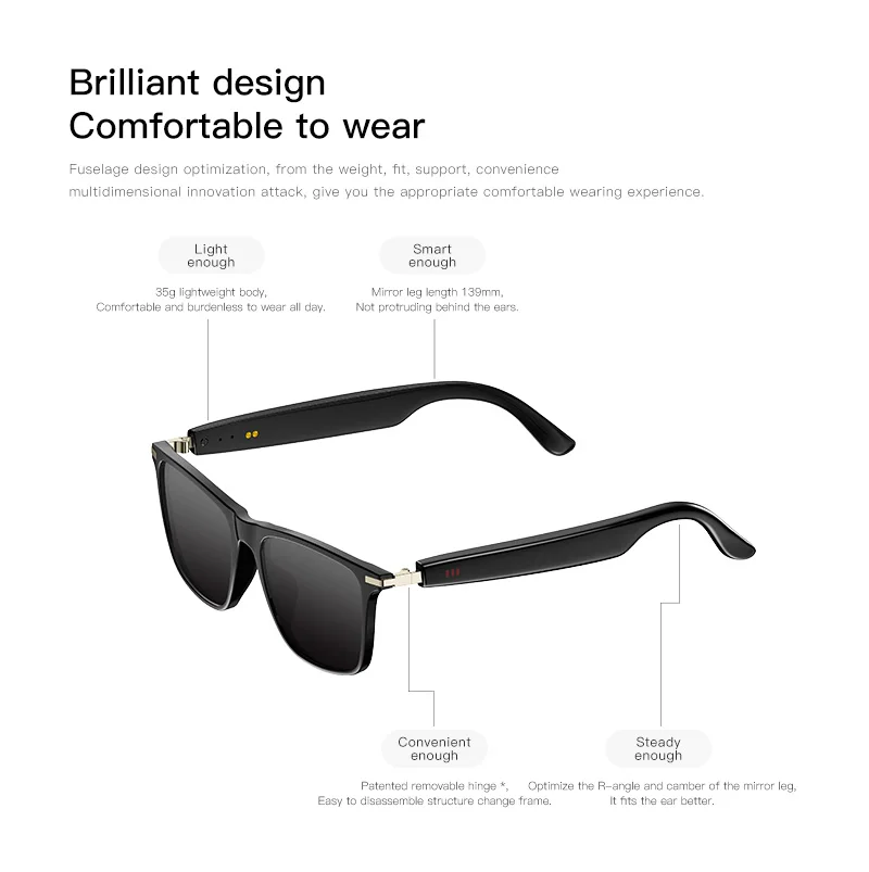 Smart Audio Glasses BT Call Noise Reduction Waterproof Anti-Blue Light Sunglasses Men Women Sport Smart Wearable Headset 2026