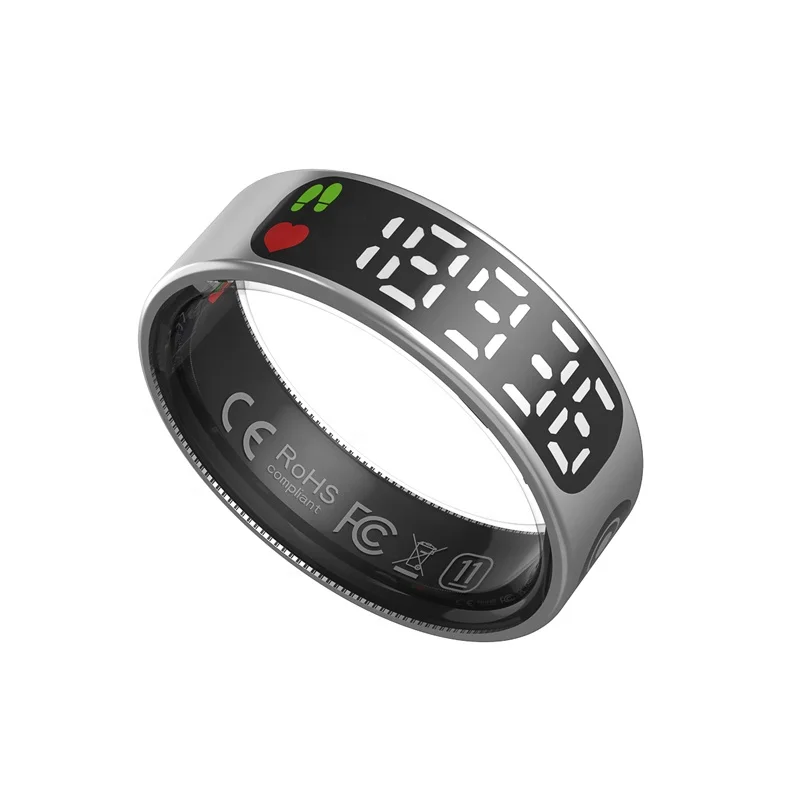 Anelli Intelligenti per Uomo e Donna, Fitness Tracker Impermeabile Anello di Monitoraggio della Salute per Ossigeno nel Sangue, Pressione, Contapassi, (19,9 mm/0,78 Pollici