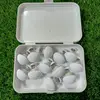 Caja de almacenamiento blanca de 12 unidades con alfileres de tela y agujas de acero.