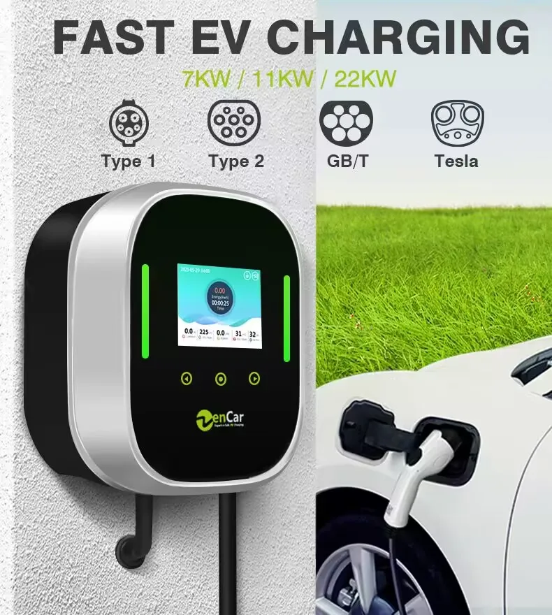 Zencar Ev Charging Station Dynamic Load Balancing 32amp Type2 Evse Wallbox 5m Cable Home Charger 8609