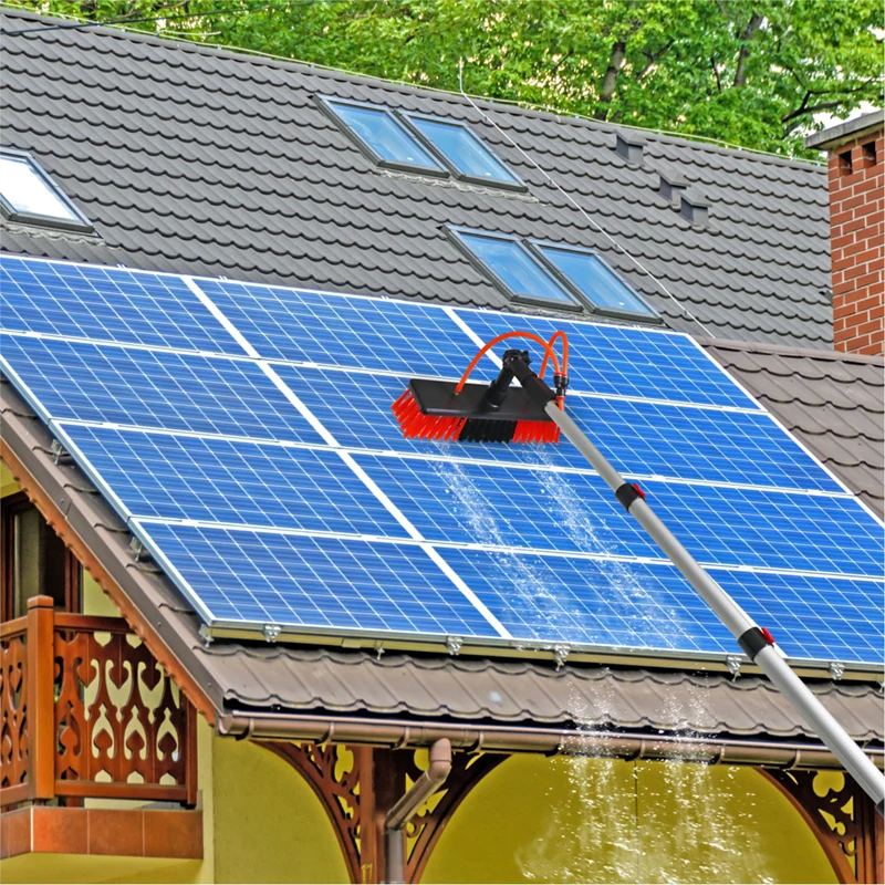 Extentool 9m Telescopic Water Fed Poles Brush for Solar Panel Wash Cleaning System Equipment