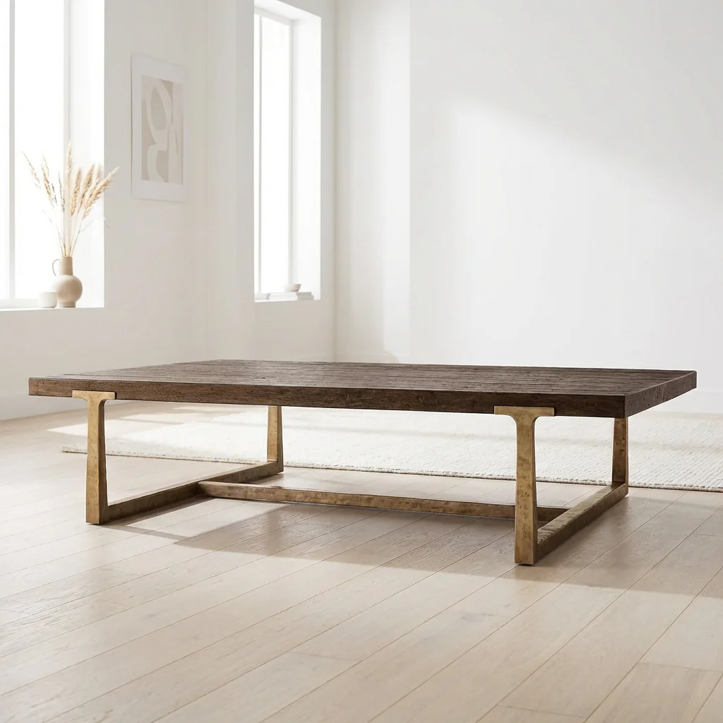 Coffee table with solid wood top