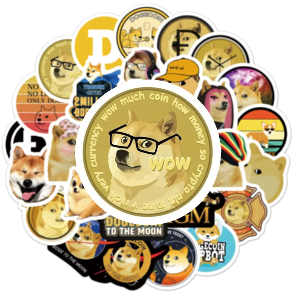 50件狗日币搞笑表情热点卡通涂鸦贴纸家用墙壁笔记本电脑瓶子笔记本