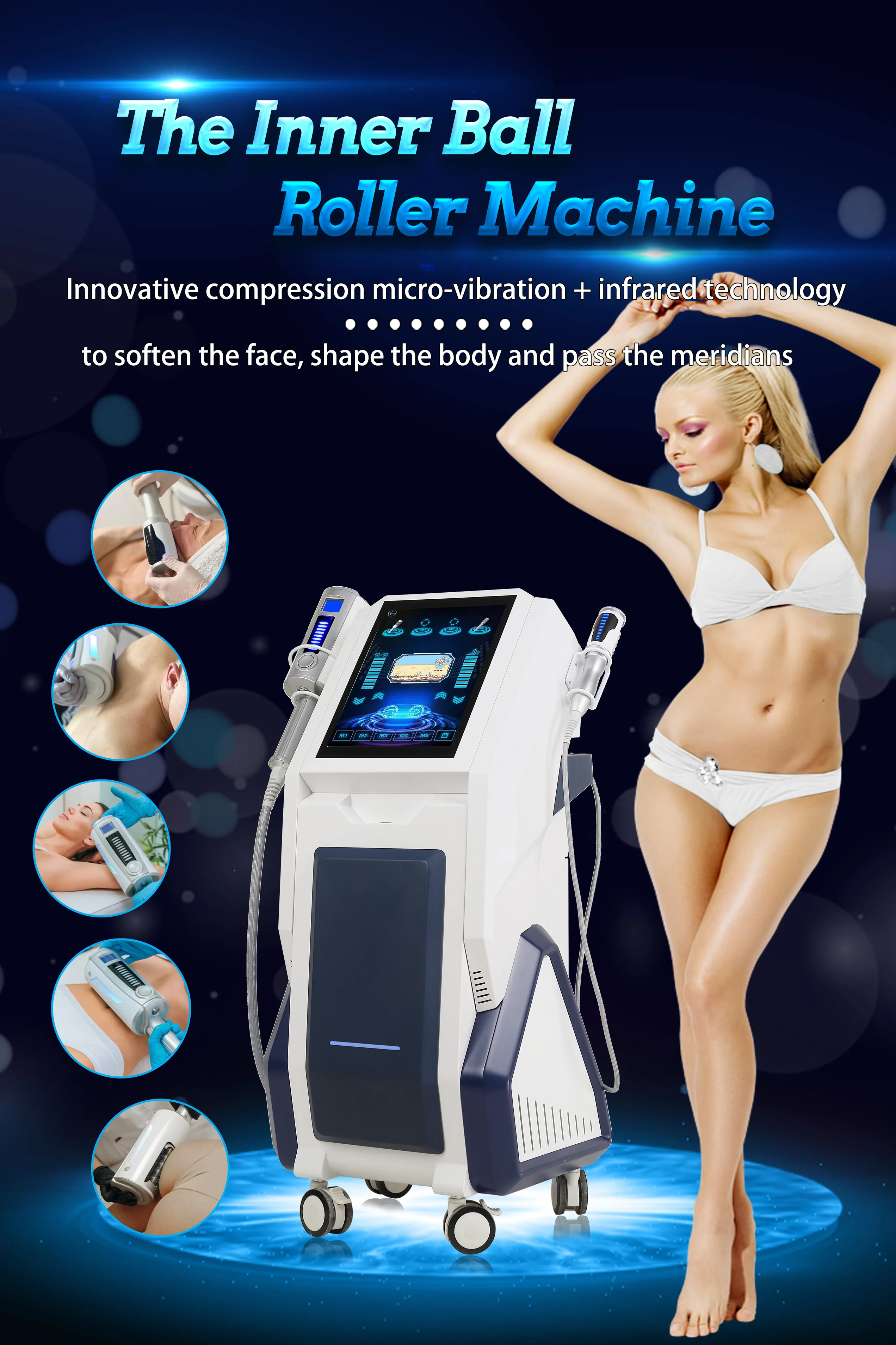 Inner Ball Roller Massage Equipment Rolling Lymphatic Drainage Cellulite Treatment Facial Rejuvenation Body Rollers Massager Wrinkle Remover Skin Rejuvenation Inner ball roller massage equipment slimming massage machine - Honkay roller massage ball,inner ball roller,roller massage,roller ball,inner ball roller machine