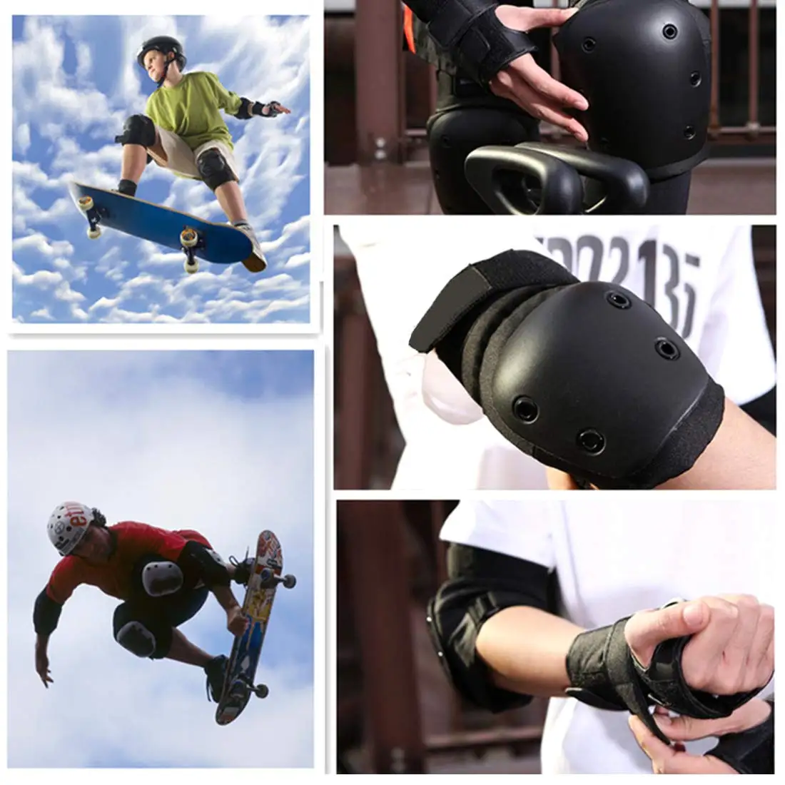 New Image Youth Adult Skateboard Kneepad Elbow Pad Protective Gear Set