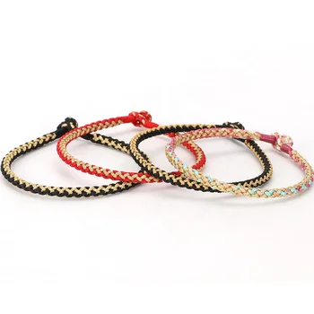 SKY A6 3.5mm Colorful Gold Braided Bracelet Custom Handmade Round Red Cord Friendship Fashion Jewelry Bracelets Wholesale
