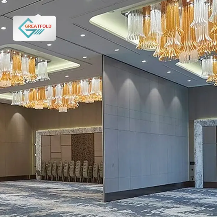 Modern MDF Acoustic Partition Wall Sliding for Banquet Removable Foldable Gym Wall for School Melamine Material