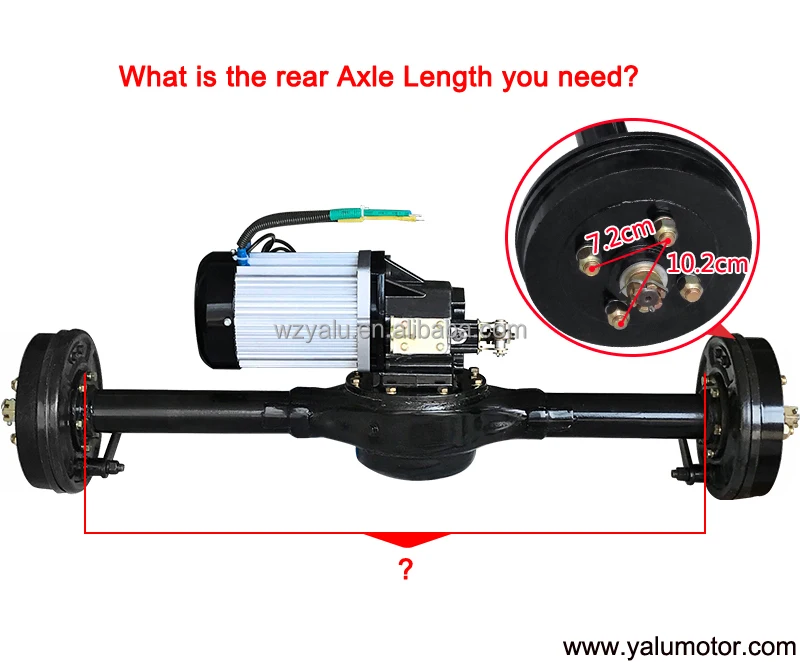 Big Power Electric Differential Tricycle Brushless Motor 1200 Watts to 3000W 48V 60V 72V With Heavy Load Drum Brake Rear Bridge