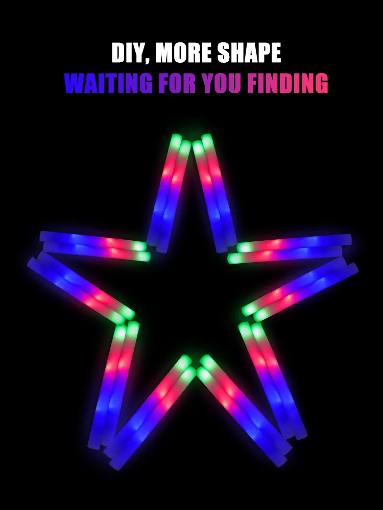 2023 Flashing Led Foam Stick Multi Color Changing Foam Led Light Up