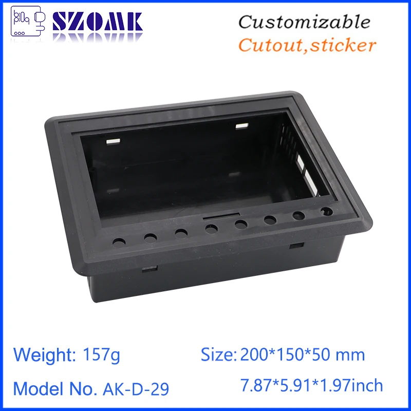 ABS PLC LCD Screen Display  Housing Embedded Digital Display Housing Desktop Plastic Electronic Enclosure 200*150*50mm
