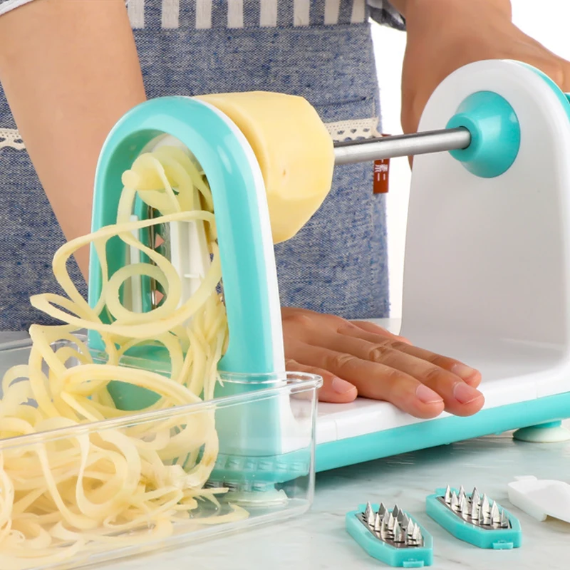 Household Manual Graters Spiral Cutter Multifunction Fruit Vegetable Potato Cutter Stainless Steel Grater Kitchen Tools