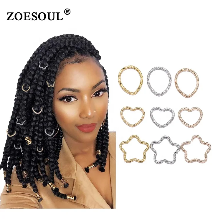 Wholesale Adjustable Star Heart Oval Shaped Hair Clip Ring For Loc Jewelry Braiding Accessories Buy Hair Clip Ring Hair Ring For Braids Hair Accessories For Dreadlocks Product on Alibaba