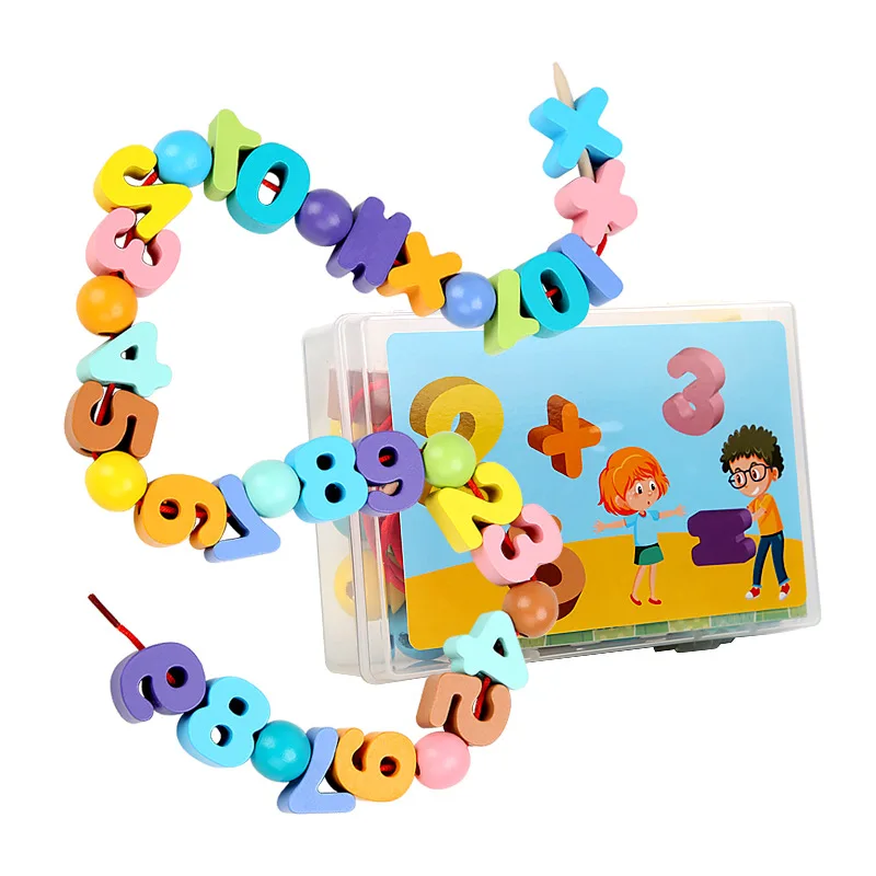 Kids Toys Educational Stringing Toy Fine Motor Skills with Beads Threading  Wooden Toys