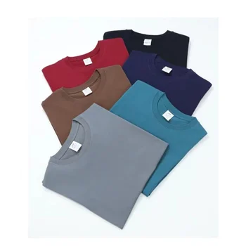 OEM Plain Tee Shirt Homme Coton 230GSM Custom Logo O-neck Sublimation t-shirt High Quality Oversized Cropped Tee Mens