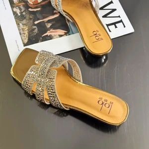 Women's Large Size Casual Flat Slippers One-Strap Open Toe Slip-On Closure Fashionable Outdoor Slides Trendy Trend Setting