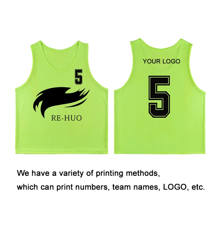 Manufacturer Custom Printing Mesh Sports Vest Soccer Vest 100% Polyester Training Football Bibs for Kids and Adult