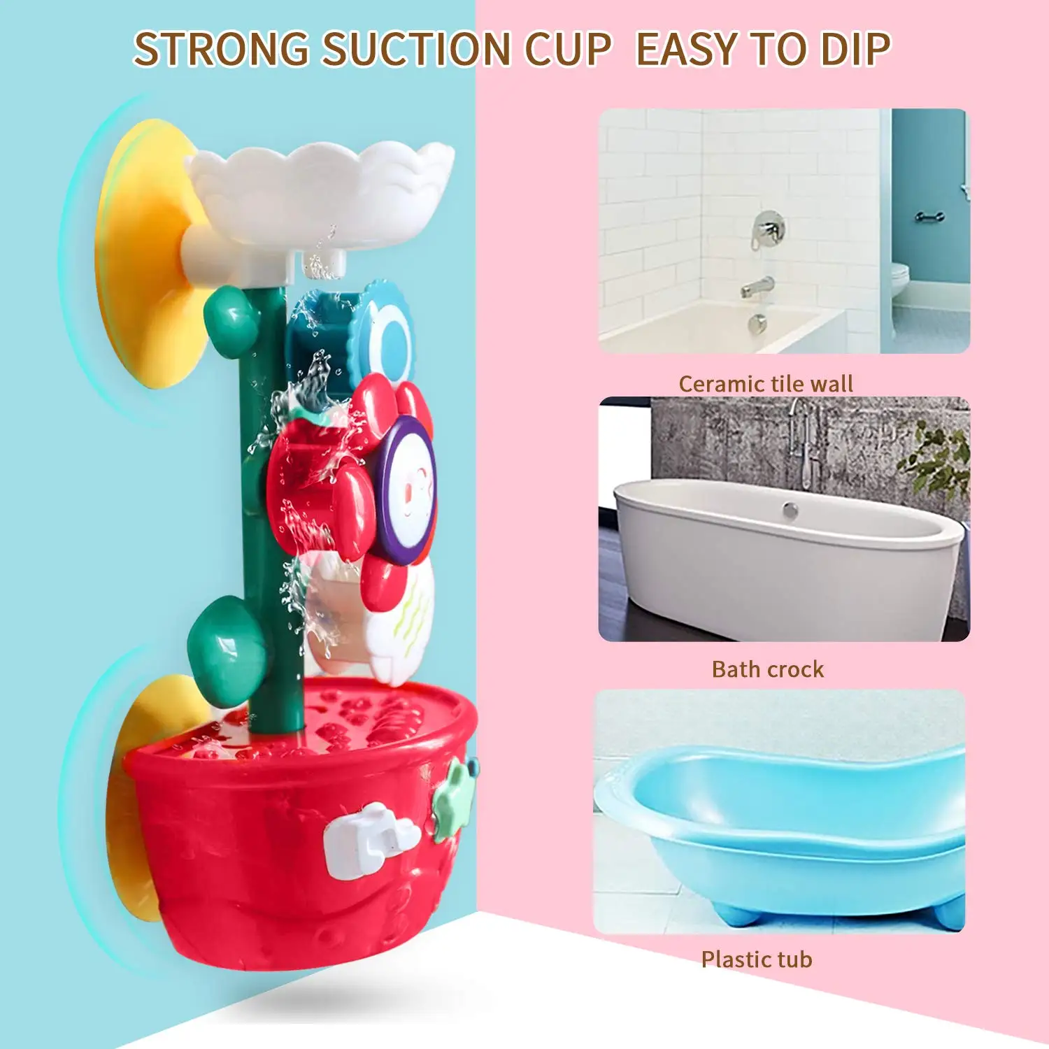 Цветок Водопад ванна игрушка для детей с присосками, Спрей Вода Ванна игрушка, идеальная вода Ванна Душ игрушка подарок с разбрызгивателем