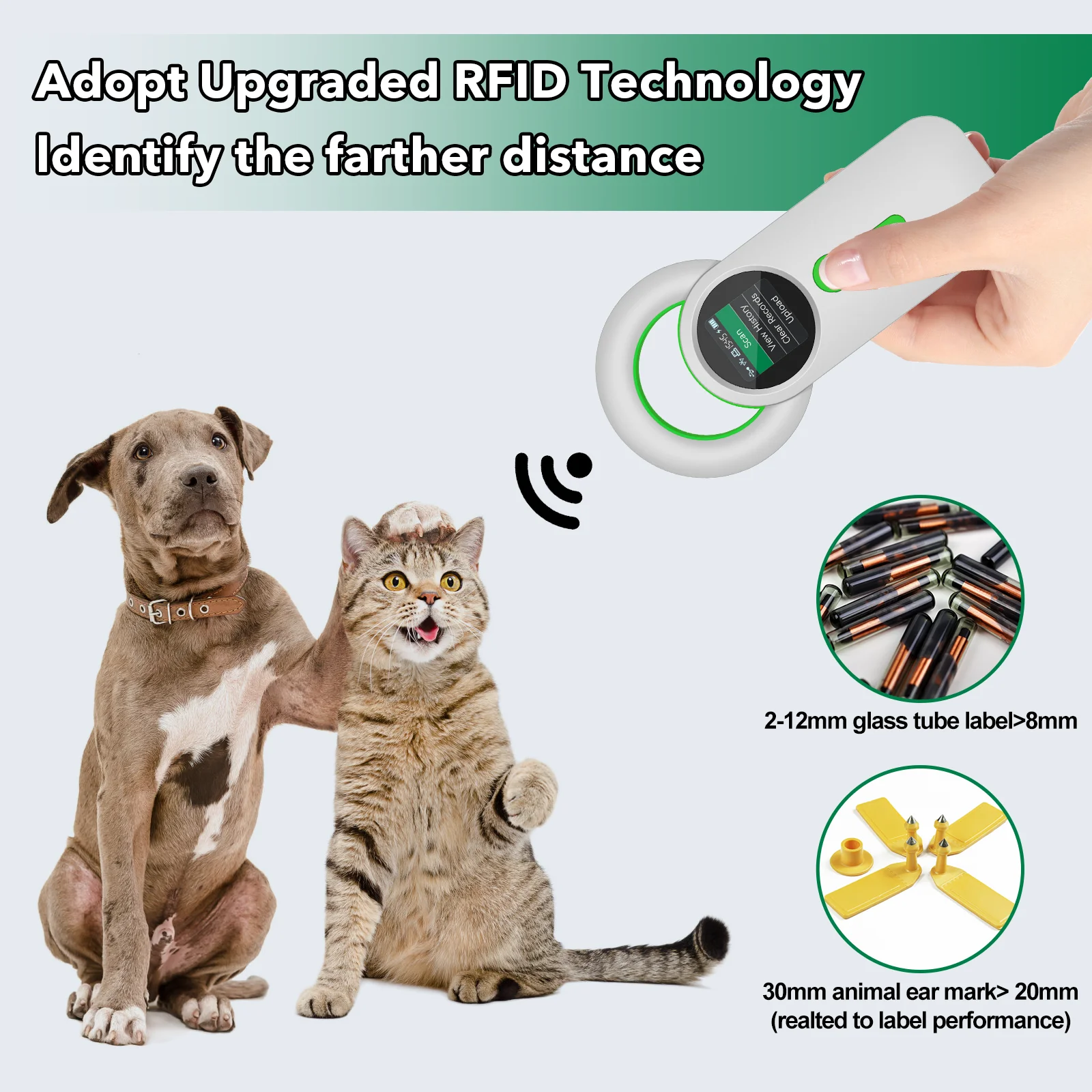 Symcode Mj-q30 White Bluetooth Pet Microchip Reader Wireless Rfid ...