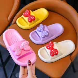 Wholesale Summer PVC Fashion Kids Bowknot Slippers Toddler Casual Slides Outdoor Indoor Slippers