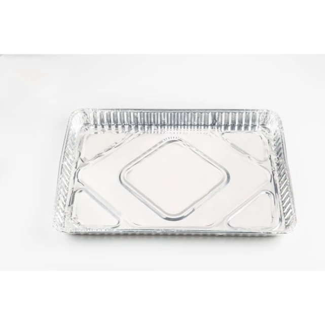 Kotak Setengah Persegi Sekali Pakai 12" Piringan Foil Meja Uap Platter Kemasan Makanan Catering Loyang Foil