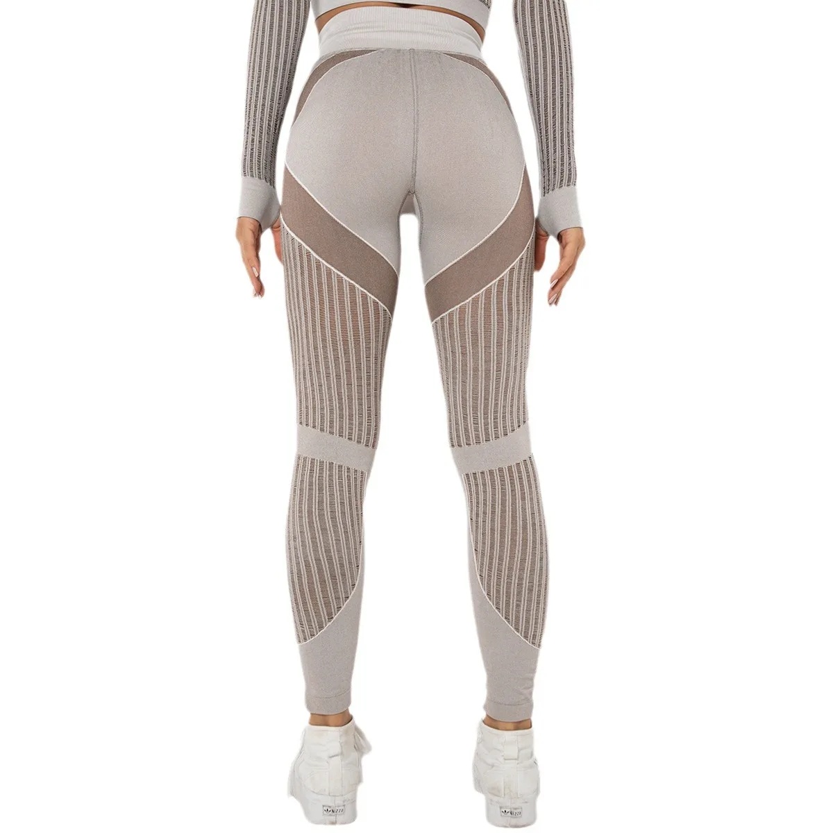 Tights Mesh Hole Hip-lifting Elastic Tight Body-building Base Shaping Sports Yoga Pants preview