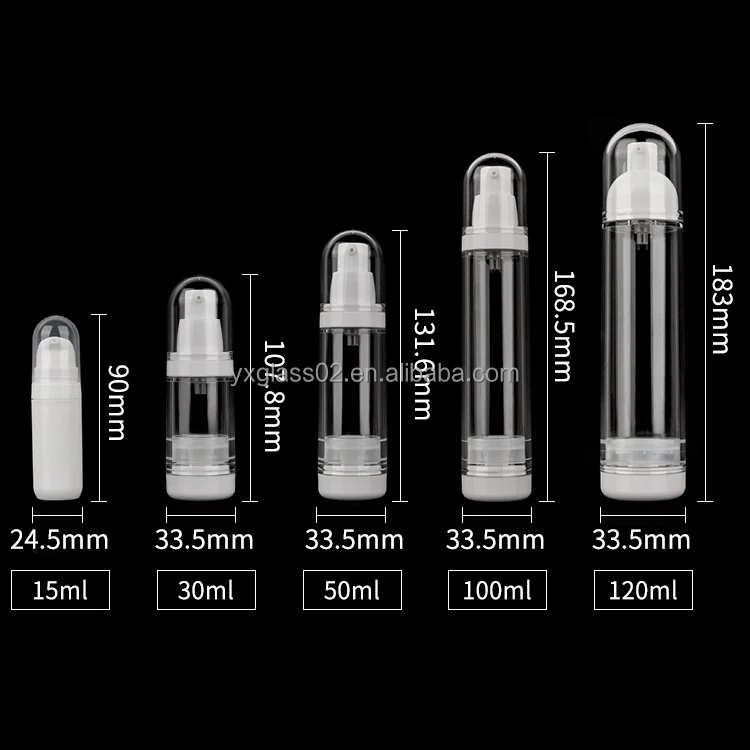 15ml 30ml 50ml 100ml 120ml skincare pp cosmetic packaging lotion serum eye cream airless pump bottle details