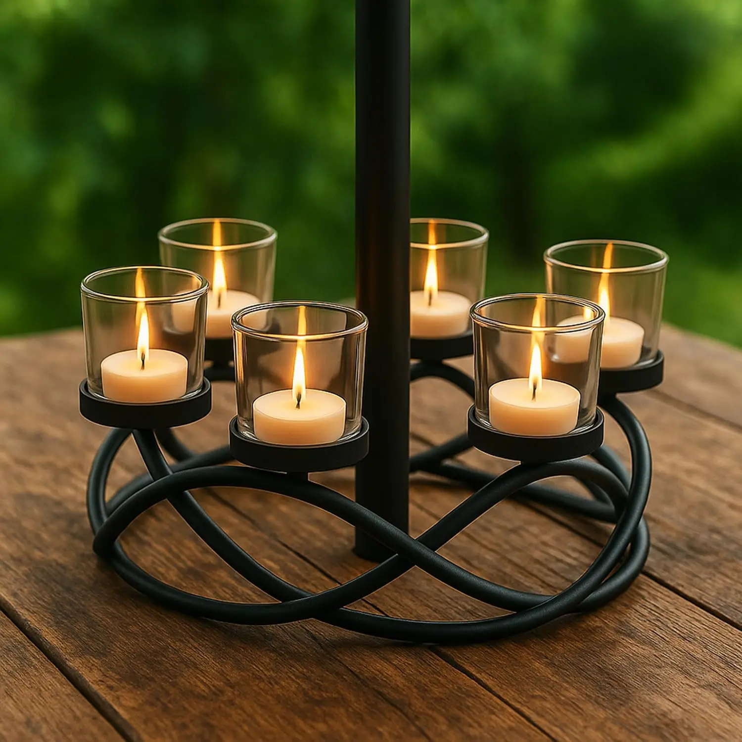 Seraphic Modern Large 100cm Iron Powder Coated Elegant Candle Holder Centerpiece for Weddings Outdoor Patio Kitchen Dining Room - Image 3