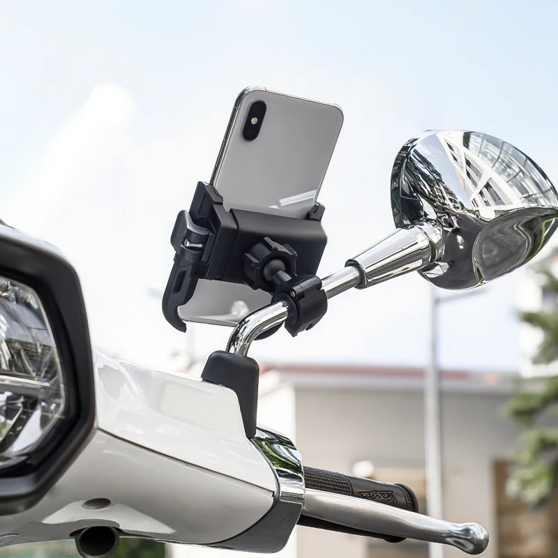 SMNU F1 360 Degree Adjustable Waterproof Anti-Theft Phone Holder Stand Folding Flexible Mobile Bracket for Motorcycle Bicycle