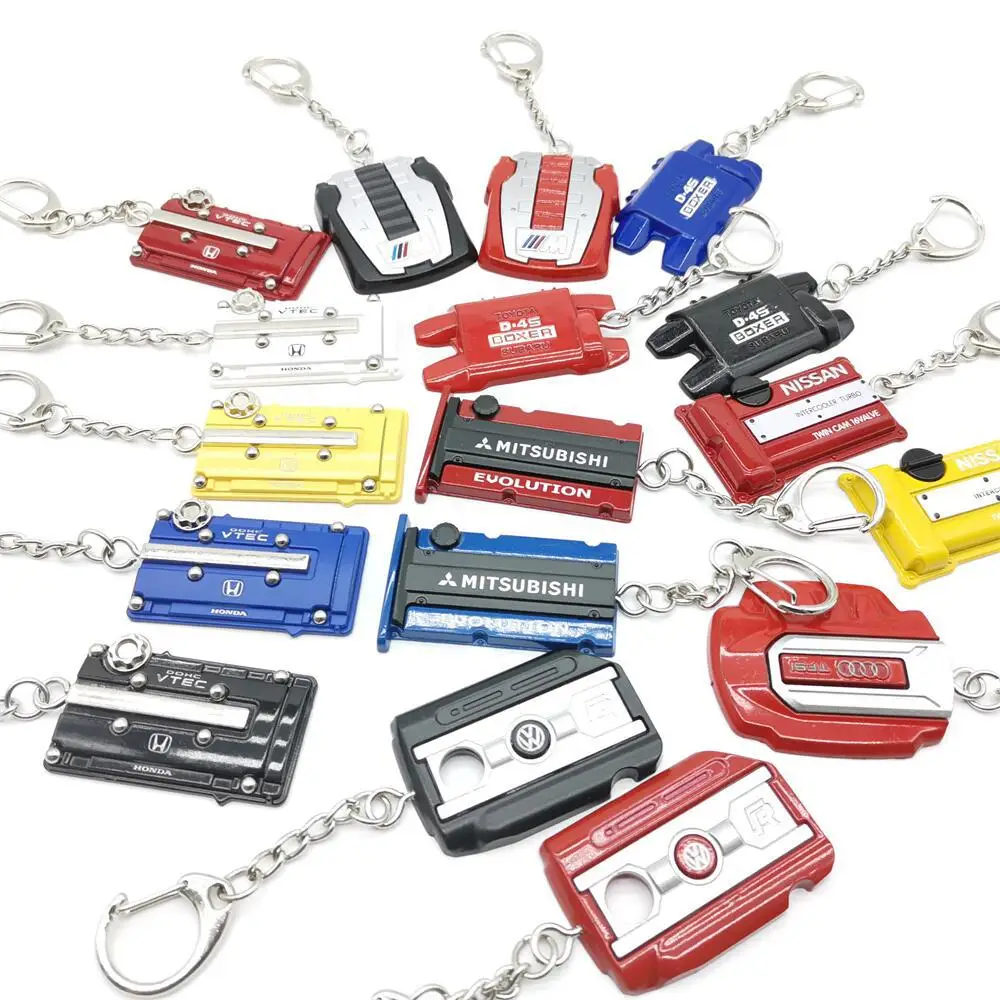 Car Engine Hood Keychain Zinc Alloy Keyring Engine Cover Key Chain For