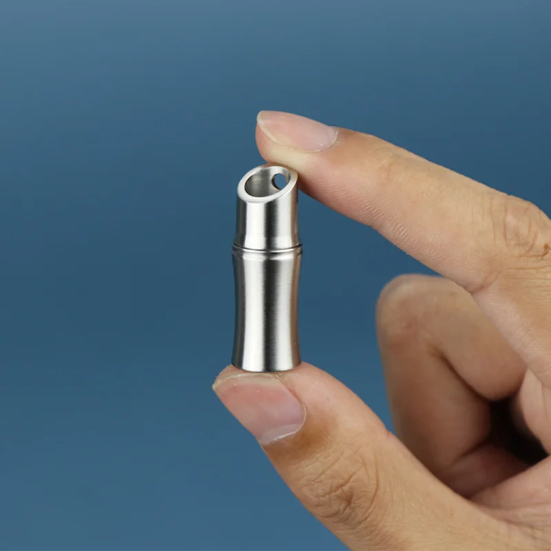 Водонепроницаемый мини портативный металлический контейнер для таблеток из нержавеющей стали в форме бамбука с логотипом на