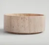 Ciotola con fondo in travertino, diametro 12x5 cm