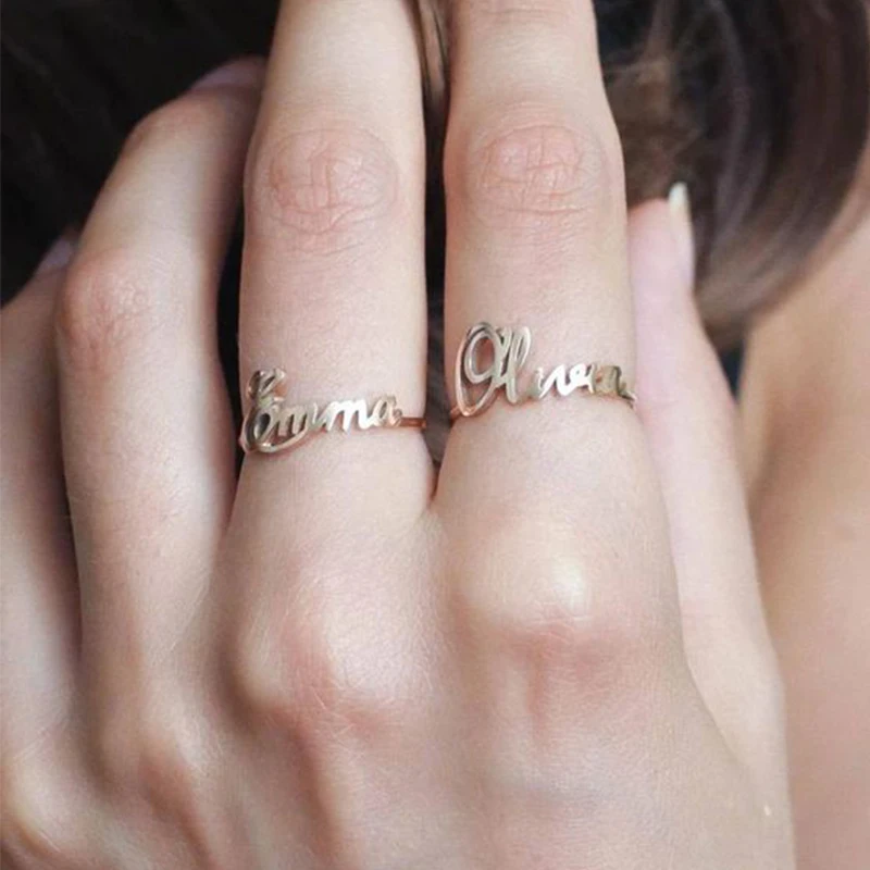Custom Script Name Ring - Personalized Jewelry | Tres Colori | Name rings,  Gold jewellery design necklaces, Summer rings
