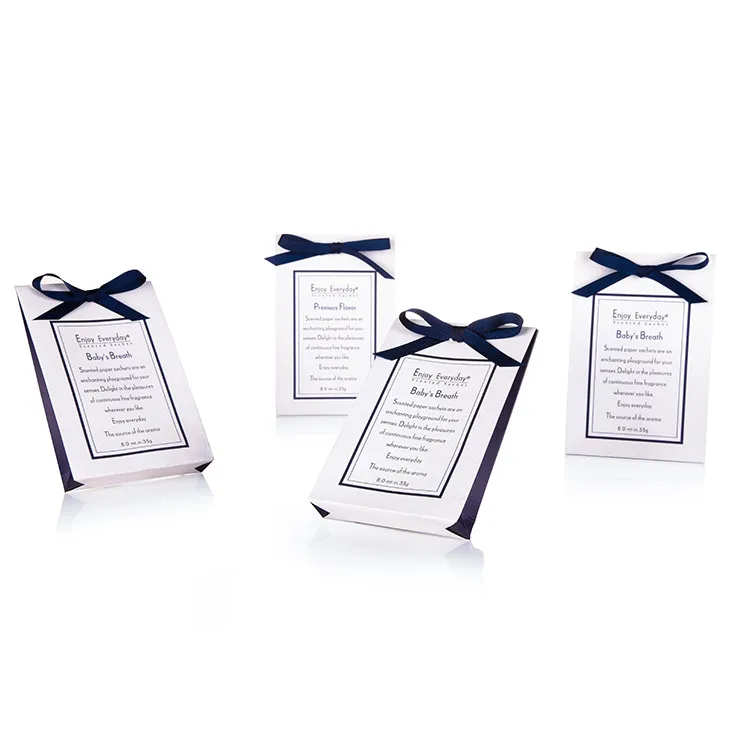 Wholesale Custom Packaging Air Freshener Hanging Ribbon Paper Bag Scented Sachet Fragrance Home Decoration