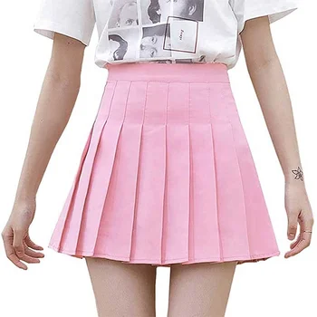 Girls Womens Japanese Mini Skirts Cute Outfits Korean School Uniforms Pink Black Pleated Skirt