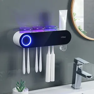 New Design UV Brush Sterilizer Toothbrush  Holder Sanitizer Automatic Toothbrush Sanitizer with Toothpaste Dispenser