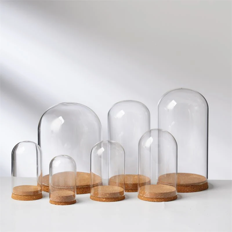 高ホウケイ酸ガラスクロッシュミニクリアガラスドーム吹き飛ばさホーム