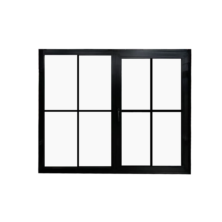 Minglei New Modern House Aluminium Windows Type Of Grill Sound Proof Large Tempered Glass Casement window