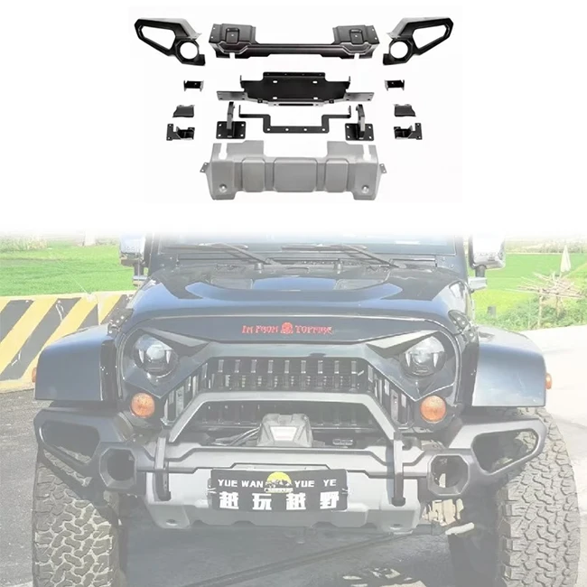 Luma 4x4 Steel Front RR Bumper Upgrade For Jeep Wrangler JK 2007-2017 Car Offroad Accessories