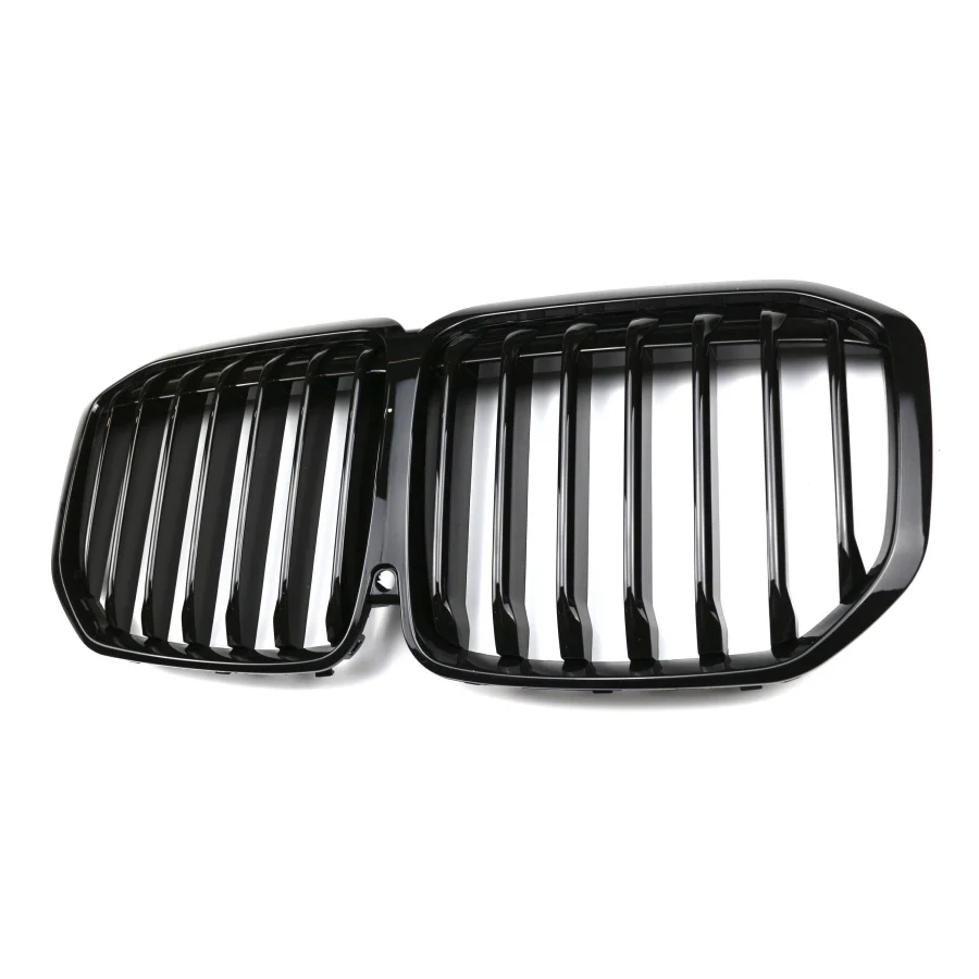 TIYPEOR Car ABS Single-Bar Gloss Black Front Bumper Kidney Grille, Compatible for BMW X7 G07 2023