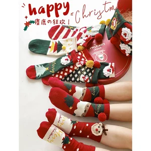 Christmas Festival Fashion Personal Warmth Baby Socks Boys Girls Kids Children Toddler Cartoon Jacquard Socks