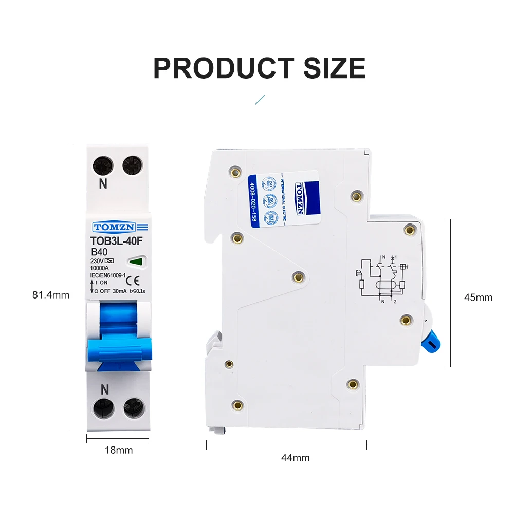 TOMZN RCBO - Reliable Leakage Protection for 1P+N Circuits