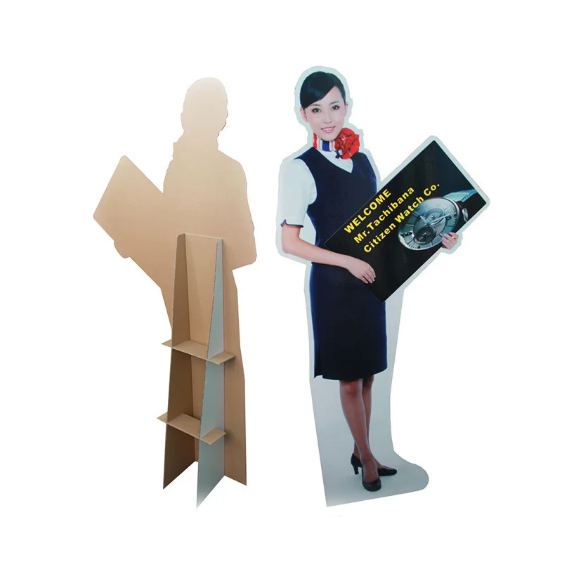 Custom Creative Advertising Lifesize Human Shape Eco-Friendly Cardboard Cutout Eye-Catching Floor Display for Promotions