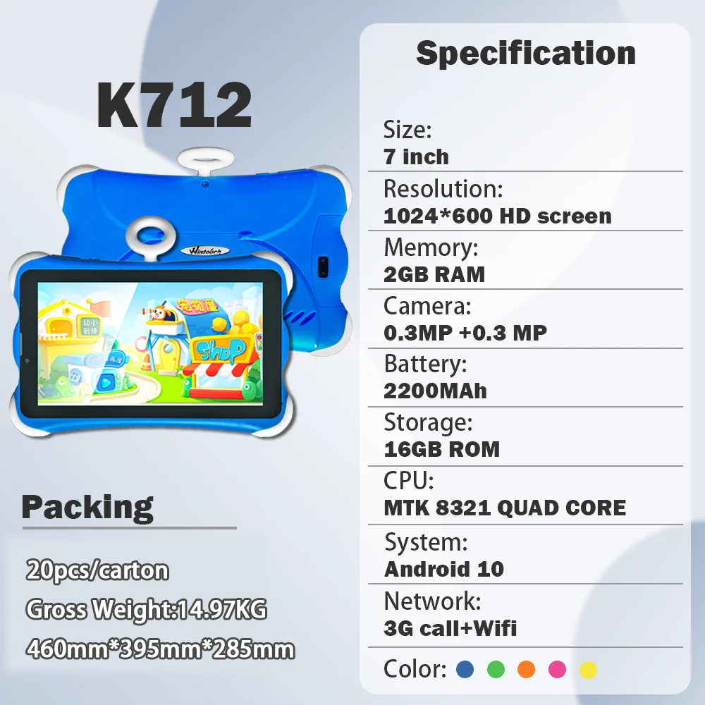Tablet PC 7 Inch Android 2GB 16GB Dual Camera WIFI Educational Kids Tablets Tablet Kinder With Sim Card