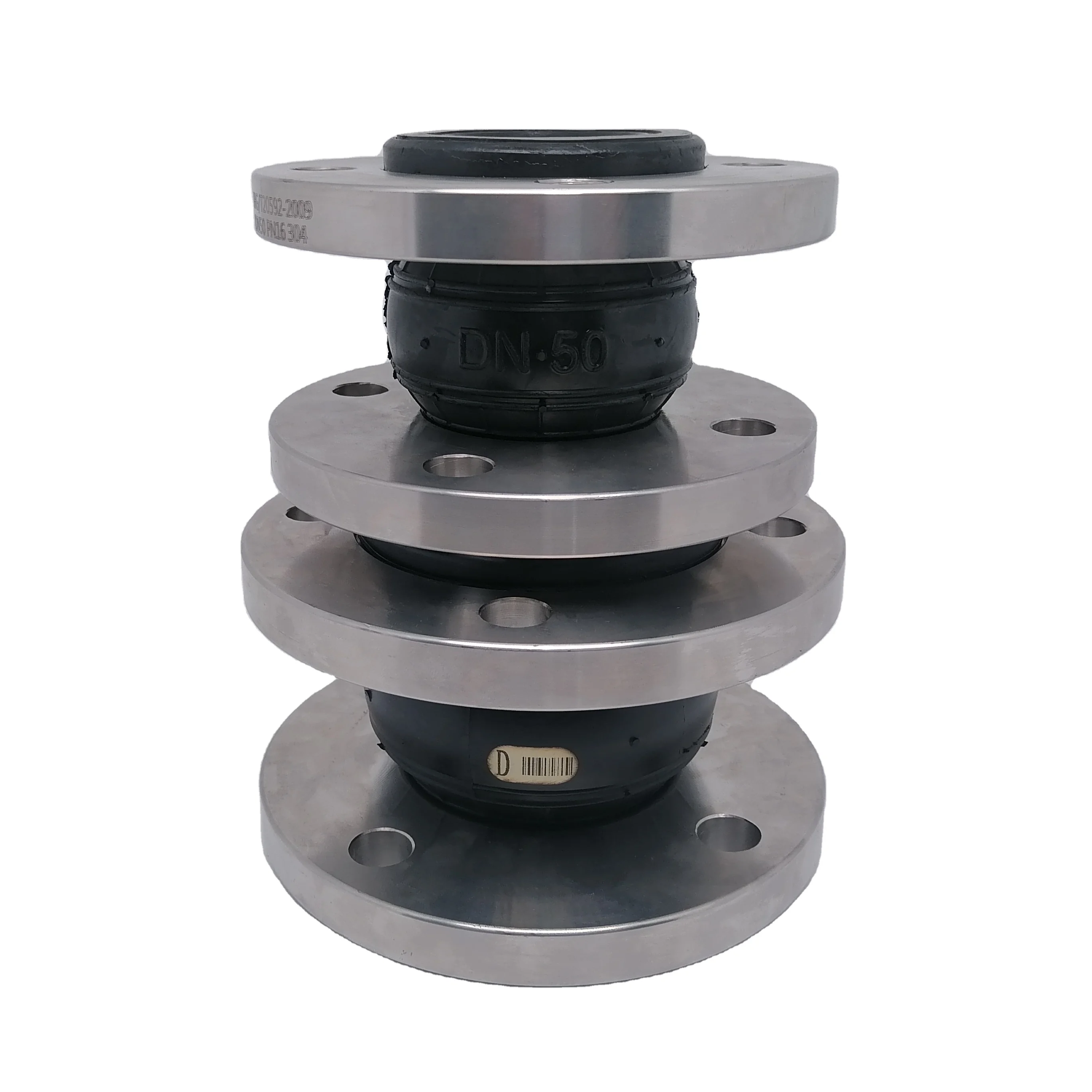 Expansion Joints Flexible Pipe Connector Epdm Single Sphere Rubber with Stainless Steel Pvc Flange Round Flange Adaptor Forged