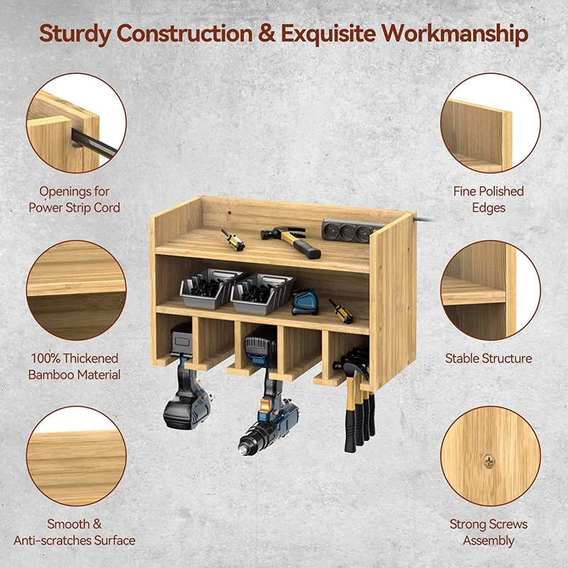 Buy Wholesale China Supplier Factory Price Cheap Eco-friendly Good Quality  Wooden Wall-mounted Power Tool Shelf For Home Warehouse & Tool Organizers  at USD 7.28