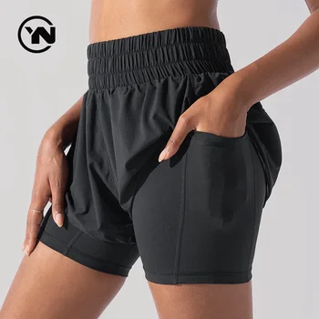 Girls 2 in 1 Flowy Workout Biker Shorts Youth Adult Gym Yoga Tennis Wear loose quick-drying breathable Casual Shorts for Women