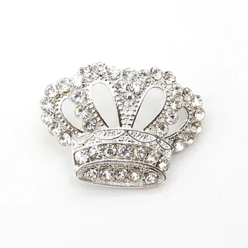 30MM Rhinestone Clear Crown Embellishment Rhinestone Crown Diamond Shank Metal Button
