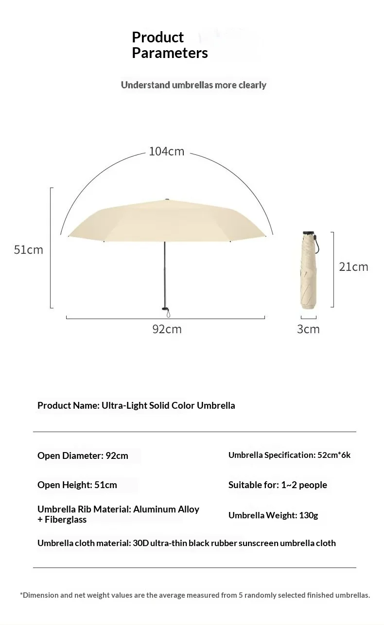 Umbrella Ultra Light Carbon Fiber Triple Fold Sunny Umbrella Sun Umbrella Black Rubber Umbrella Corporate Logo Customization preview 2