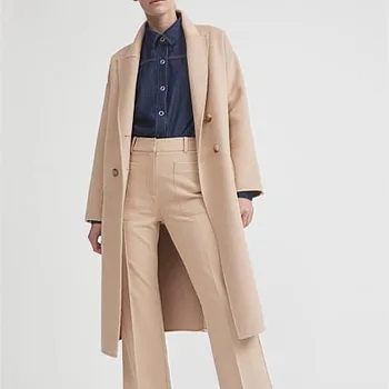 2021 New style casual long wool coat outer wear women relaxed fit jackets coats for ladies
