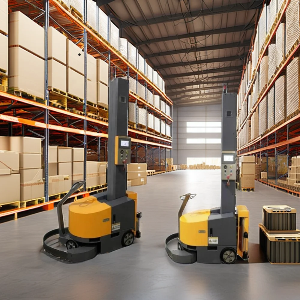 Large Pallet Size Automatic Mobile Robot Pallet Stretch Film Wrapper Machine Pallet Stretch Wrapping Machine Robot with CE